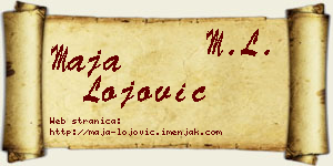 Maja Lojović vizit kartica